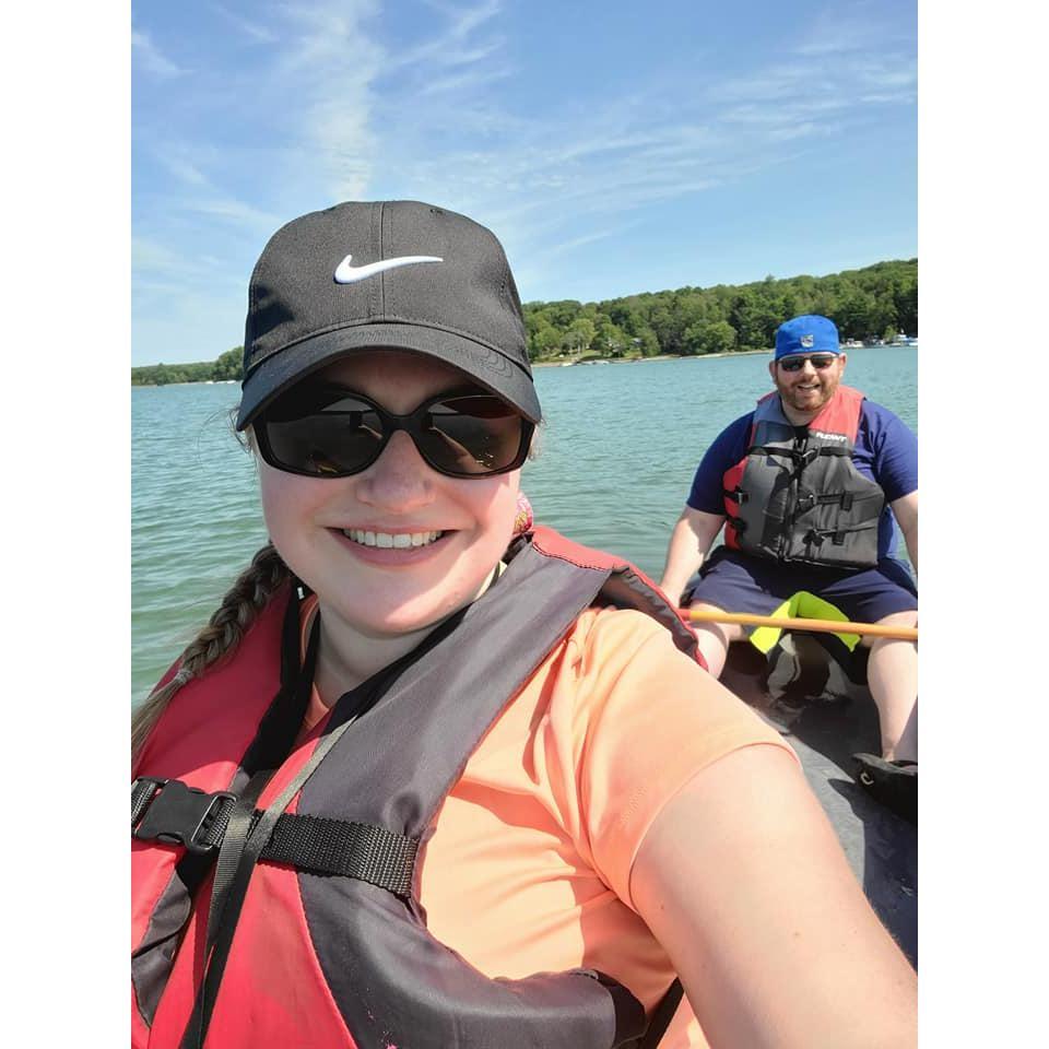 Occasionally Dave can get Leah to do fun things like go canoeing for his birthday - Fall 2020