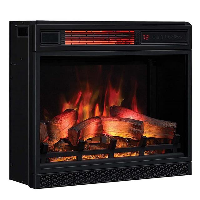 Classic Flame 23II042FGL 23" 3D Infrared Quartz Electric Fireplace Insert with Safer Plug and Sensor, 1500 W, 23 inches
