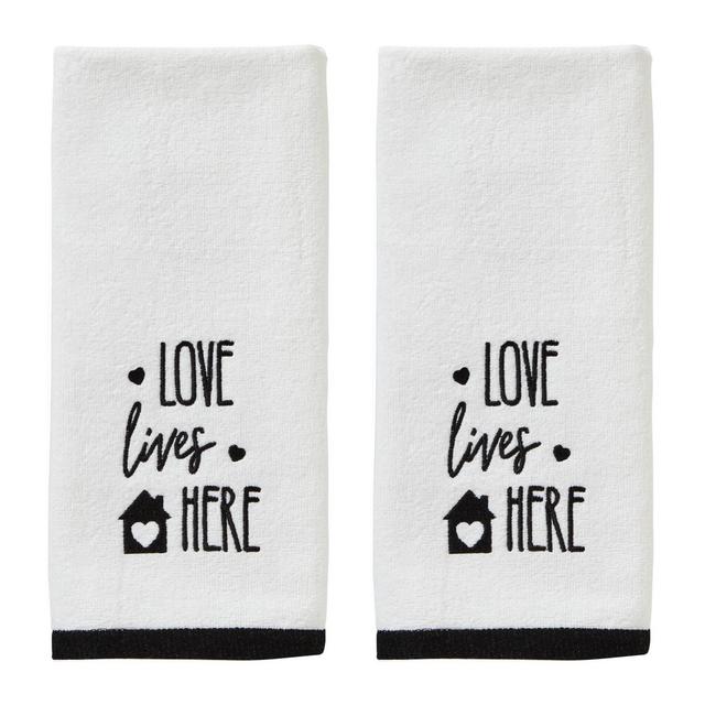 2pk Love House Hand Towel Set White - SKL Home