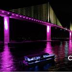 St. Petersburg Island sunset and skyway light show
