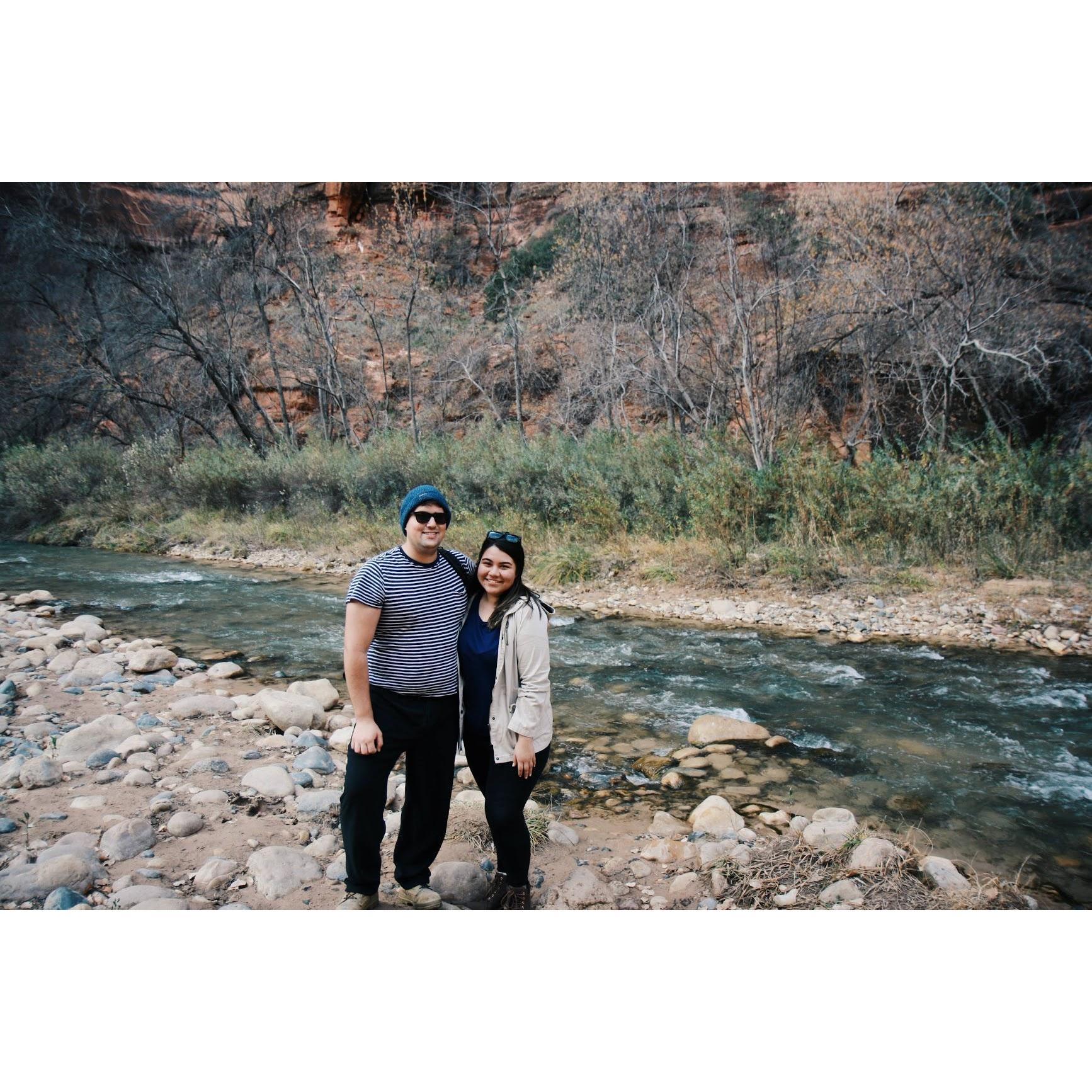 Our first trip and hike together.. The Narrows in Utah. (Zion National Park)