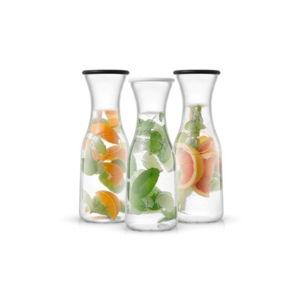 JoyJolt Hali Glass Carafe Bottle Water or Juice Pitcher with 6 Lids - 35 oz - Set of 4 This item is not available
