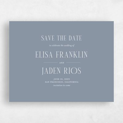 Dusty Blue Wedding Save the Date - Cole Landscape