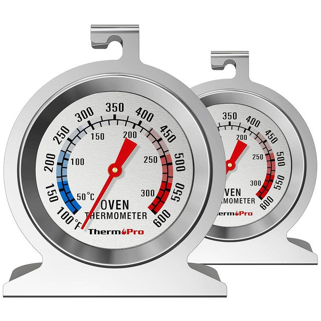 ThermoPro 2-Pack Oven Thermometer for Gas Oven, 50-300°C/100-600°F in Oven Thermometer with 431 Stainless Steel, Oven Thermometer for Electric Oven Temperature, Analog Instant Read Cooking Thermometer