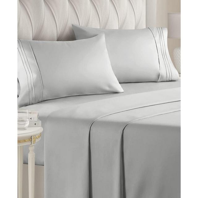 CGK Unlimited 4 Piece Deep Pocket Microfiber (Muted, Vibrant, Heathered) Sheet Set - Queen