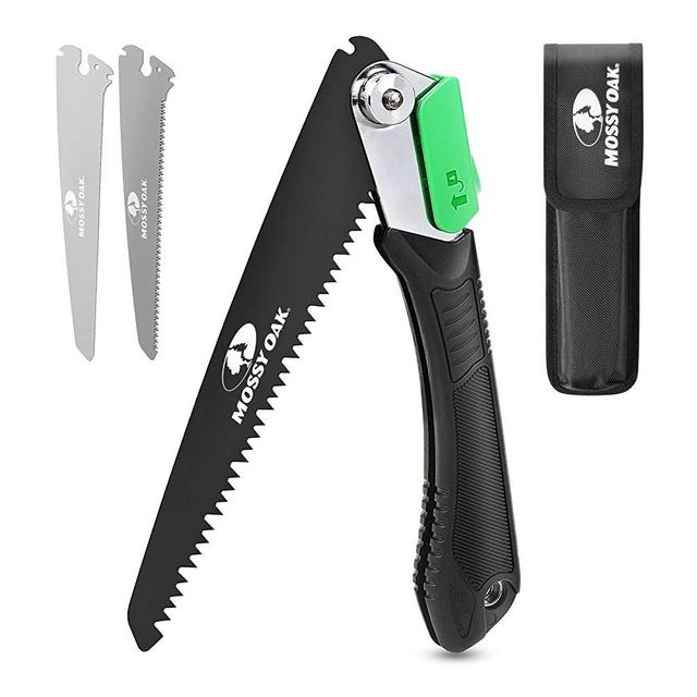 Mossy Oak 3 in 1 Folding Hand Saw with Solid TPR Soft Grip, Pouch Included