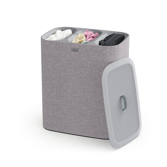 Joseph Joseph Tota Trio 90-liter Laundry Hamper Separation Basket with Lid and Removable Bags - Grey