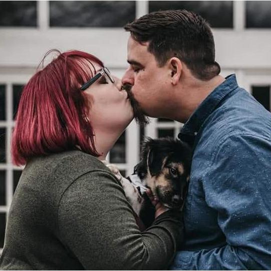 January 2019 - One Of Our Favorite Engagement Photos Even If Our Dog Locke Was Bored Out Of His Mind.