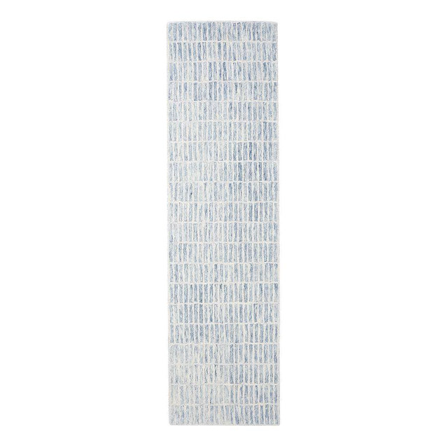Capitola Hand Tufted Wool Rug, 2.5' x 9', Blue