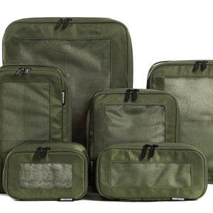 Compression Packing Cubes for Travel - Luggage Organizer Bags - Double Zipper Packing Cubes for Suitcases (6-Pack, Olive)