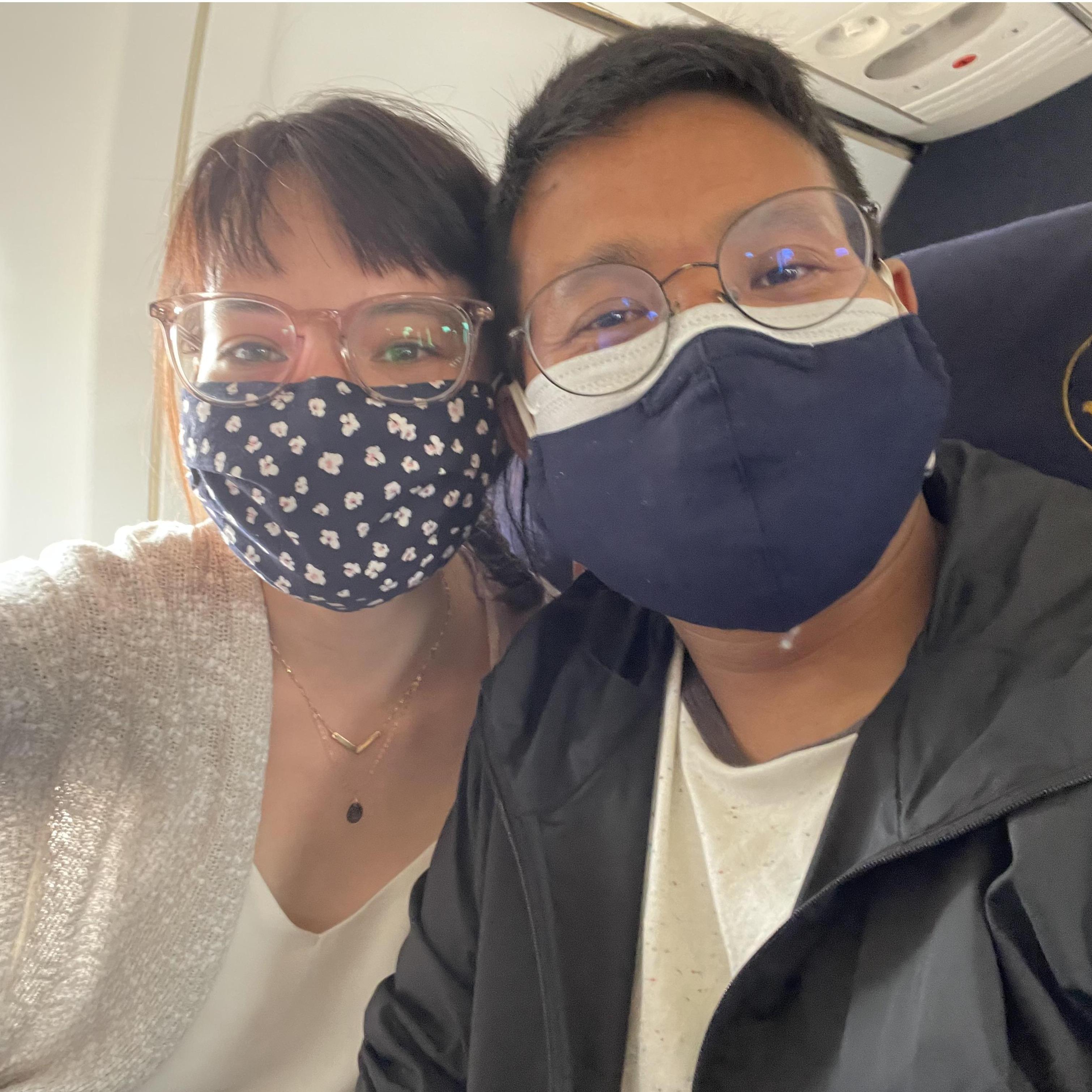 Flying from Kathmandu to Pokhara (where he asked her to marry him)