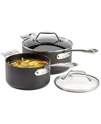 Essentials Nonstick Set of 2 Covered Saucepans