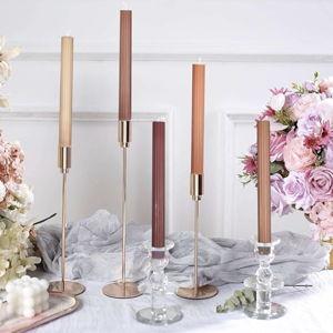 9" Assorted Natural Ribbed Wick Taper Candles, set of 5