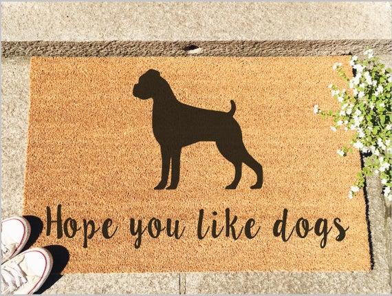 Boxer Dog Doormat - Hope you like dogs doormat - Housewarming Gift - Door Mat - dog doormat - Doormat Cute - Personalized Doormat