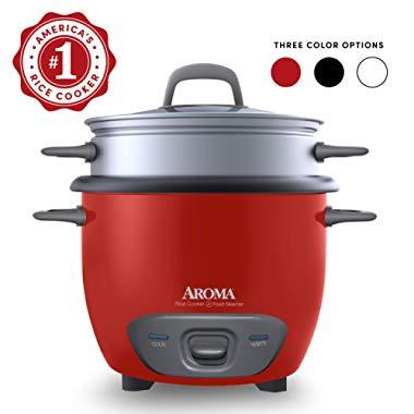 Aroma Housewares 6-Cup (Cooked) (3-Cup UNCOOKED) Pot Style Rice Cooker and Food Steamer
