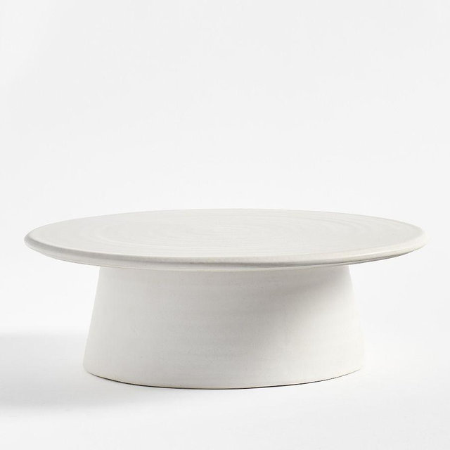Larkin Stoneware Cake Stand - Shell White
