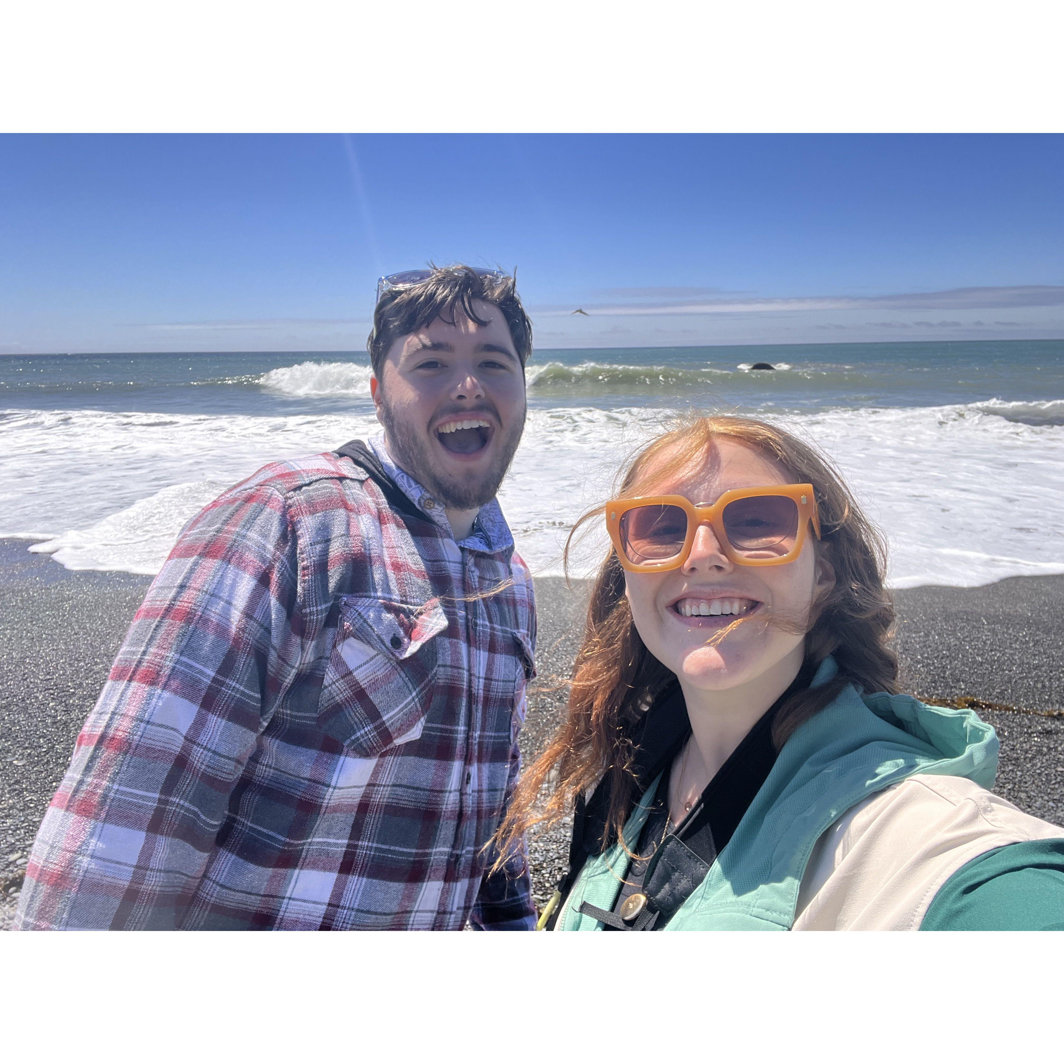 Our first time seeing the Pacific Ocean together