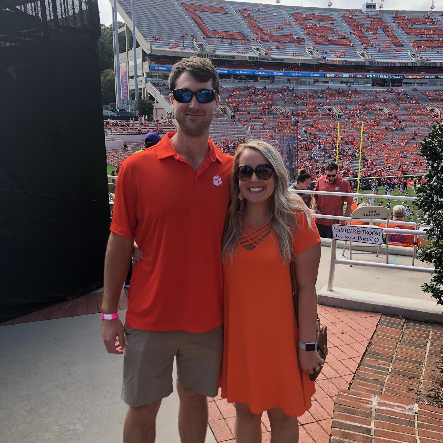 Melissa and Eric at a Clemson game