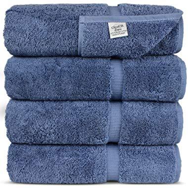 Luxury Hotel & Spa Bath Towel Turkish Cotton, 27" x 54",Set of 4