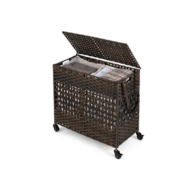 Slickblue 110L 2-Section Laundry Hamper with 2 Removable and Washable Liner Bags