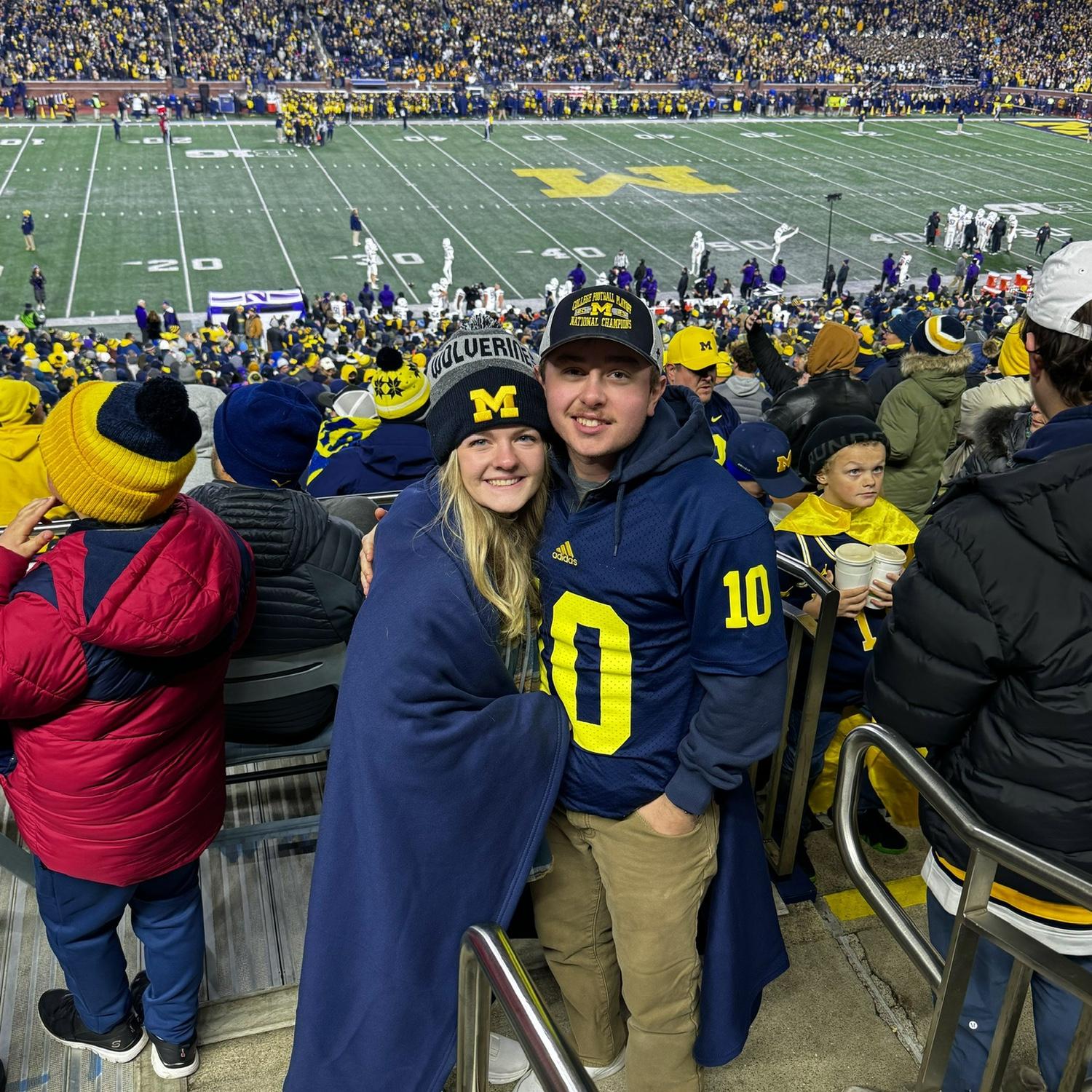 McKenna’s first UofM football game, go blue!!