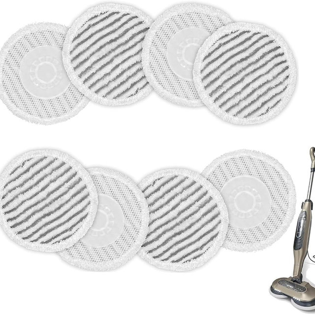 AIR U+ 8 Pack Replacement Steam Mop Pads for Shark S8201 S8001 S7001 S7201 S7000AMZ S7000 S7005 S7020 S7001C Steam Mop, Steam & Scrub All-in-One Scrubbing and Sanitizing, Dirt Grip Scrub Washable Pad