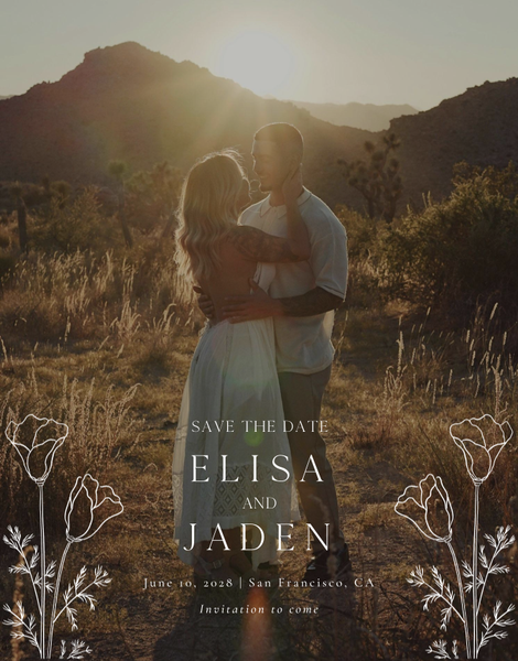Coquelicot Photo | White | Zola Save The Dates