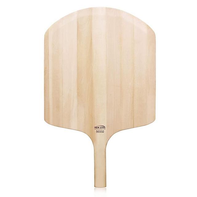 New Star Foodservice 50332 Restaurant-Grade Wooden Pizza Peel, 18" L x 16" W Plate, with 8" L Wooden Handle, 26" Overall Length