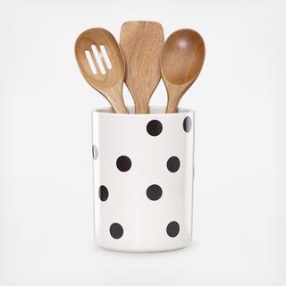 Deco Dot 3-Piece Utensil Set with Crock