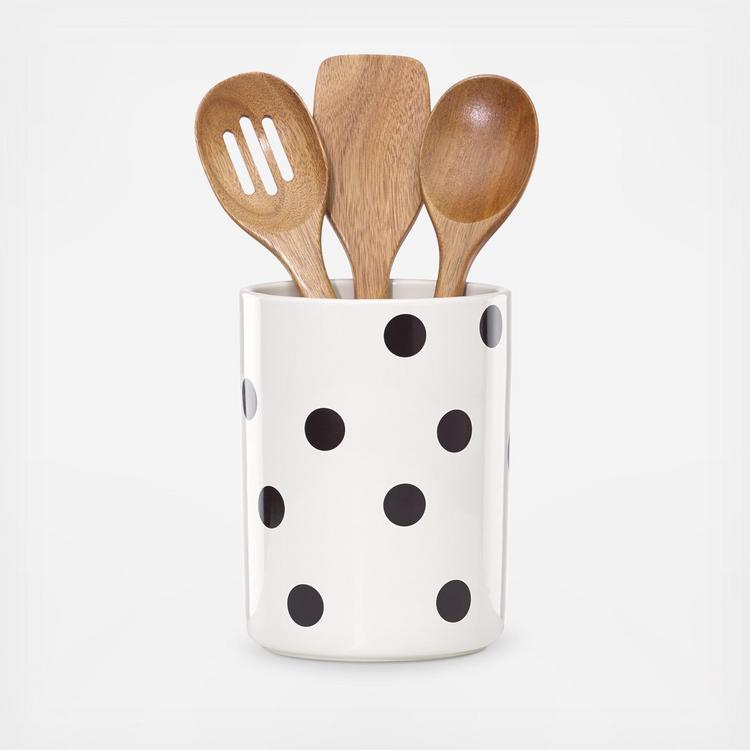 Kate Spade New York 3pc Kitchen Set - Oven Mitt, Pot Holder & Kitchen Towel  (Black & White Dots)