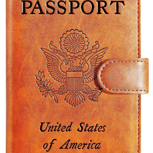 Passport Holder Cover Wallet RFID Blocking Leather Card Case Travel Accessories for Women Men (Claybank)