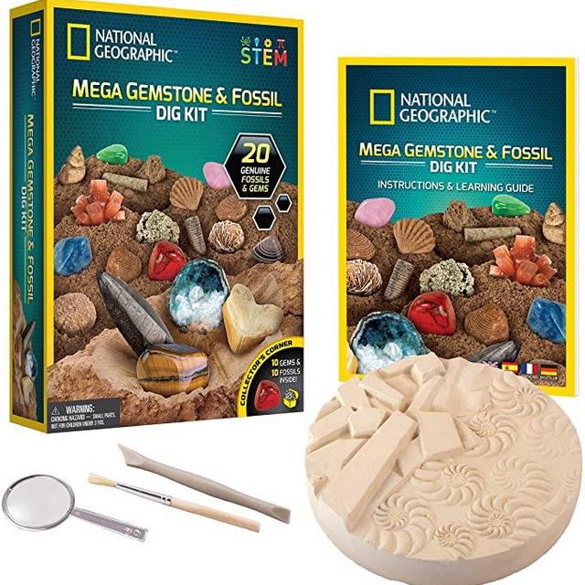 NATIONAL GEOGRAPHIC Mega Fossil and Gemstone Dig Kit