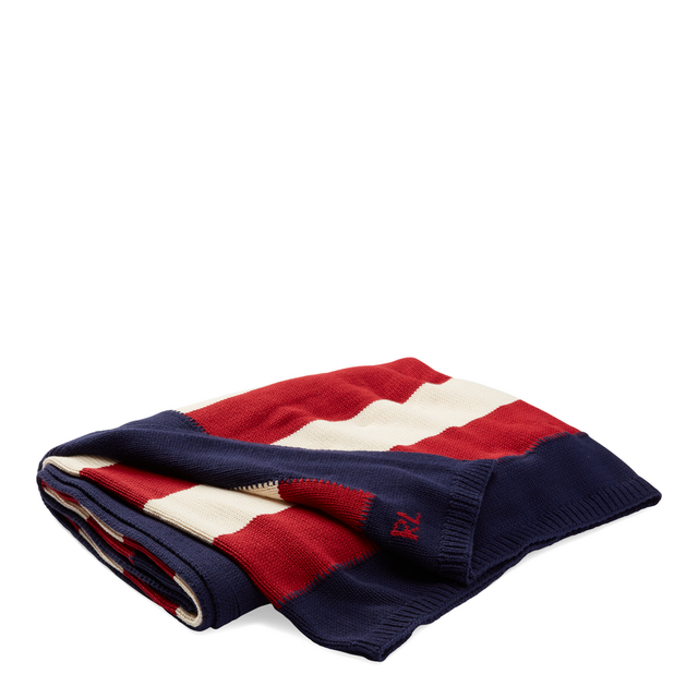 RL Flag Cotton Throw Blanket