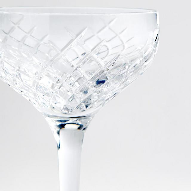 Barwell Cut Crystal Champagne Coupe, Set of Four