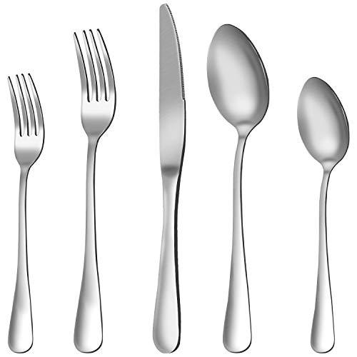 Silverware Set, 20-Pieces Flatware Set Stainless Steel Cutlery Set Service for 4,Include Knife/Fork/Spoon,Mirror Polished