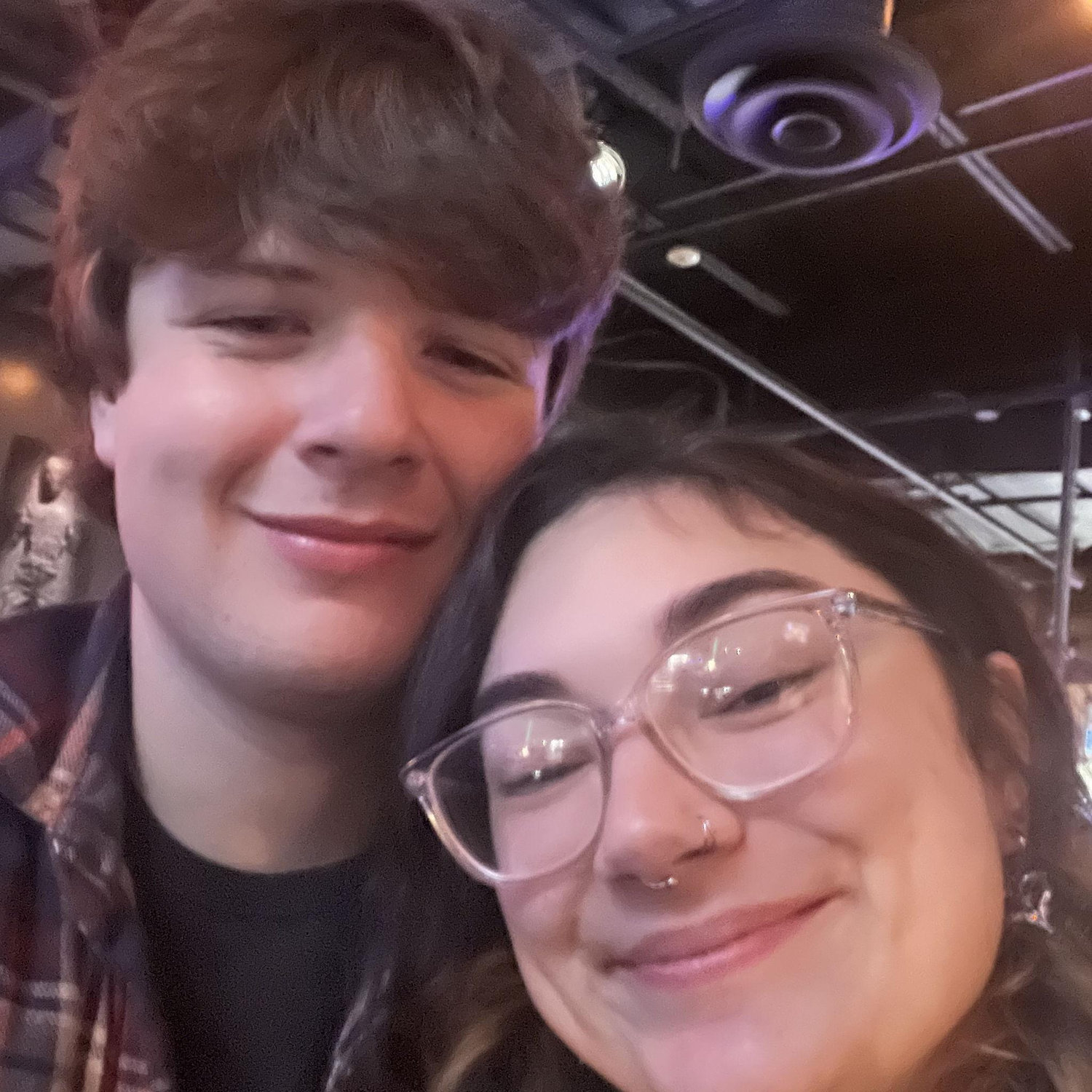Celebratory drink at our favorite bar after the proposal