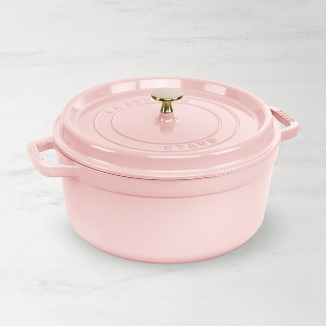 Staub Enameled Cast Iron Round Dutch Oven, 4-Qt., Pink Peony