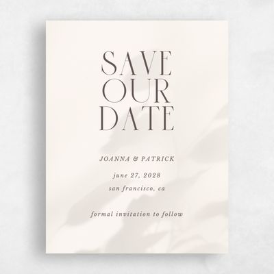 Brown Typography Wedding Save the Date - Liang Portrait