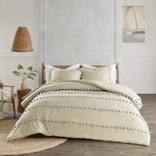 Leona 3-Piece Pom Pom Cotton Comforter Set