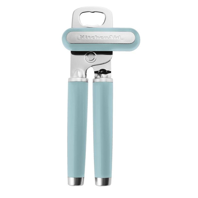 KitchenAid Classic Multifunction Can Opener and Bottle Opener Easy to Use, Razor Sharp Stainless Steel Cutting Wheel, Soft Ergonomic Handles, Mineral Water