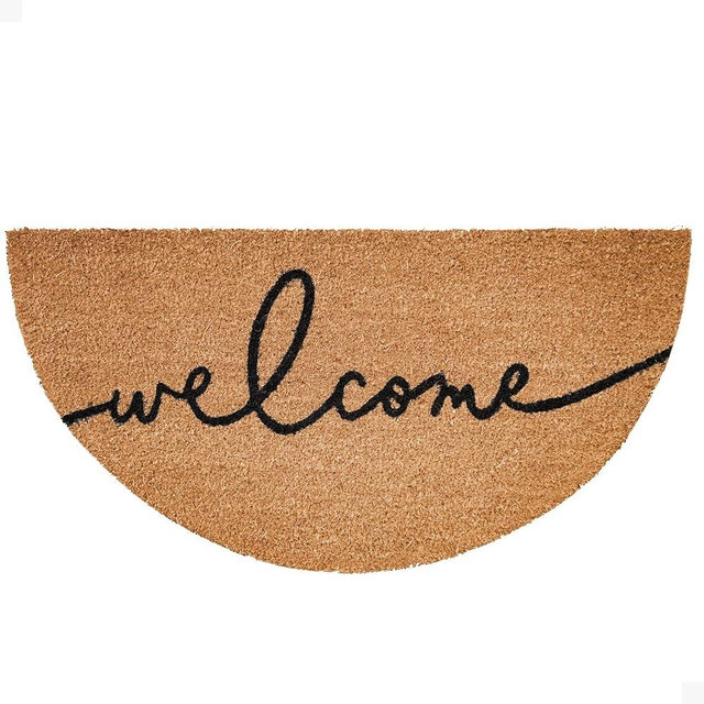 THEODORE MAGNUS Door Mat – Coir Doormat for Outdoor Entrance, Durable Welcome Mat with Non-Slip Backing, Perfect for Front Door and Entryway - Outdoor/Indoor - Warm Greeting - 17" x 30" Arc