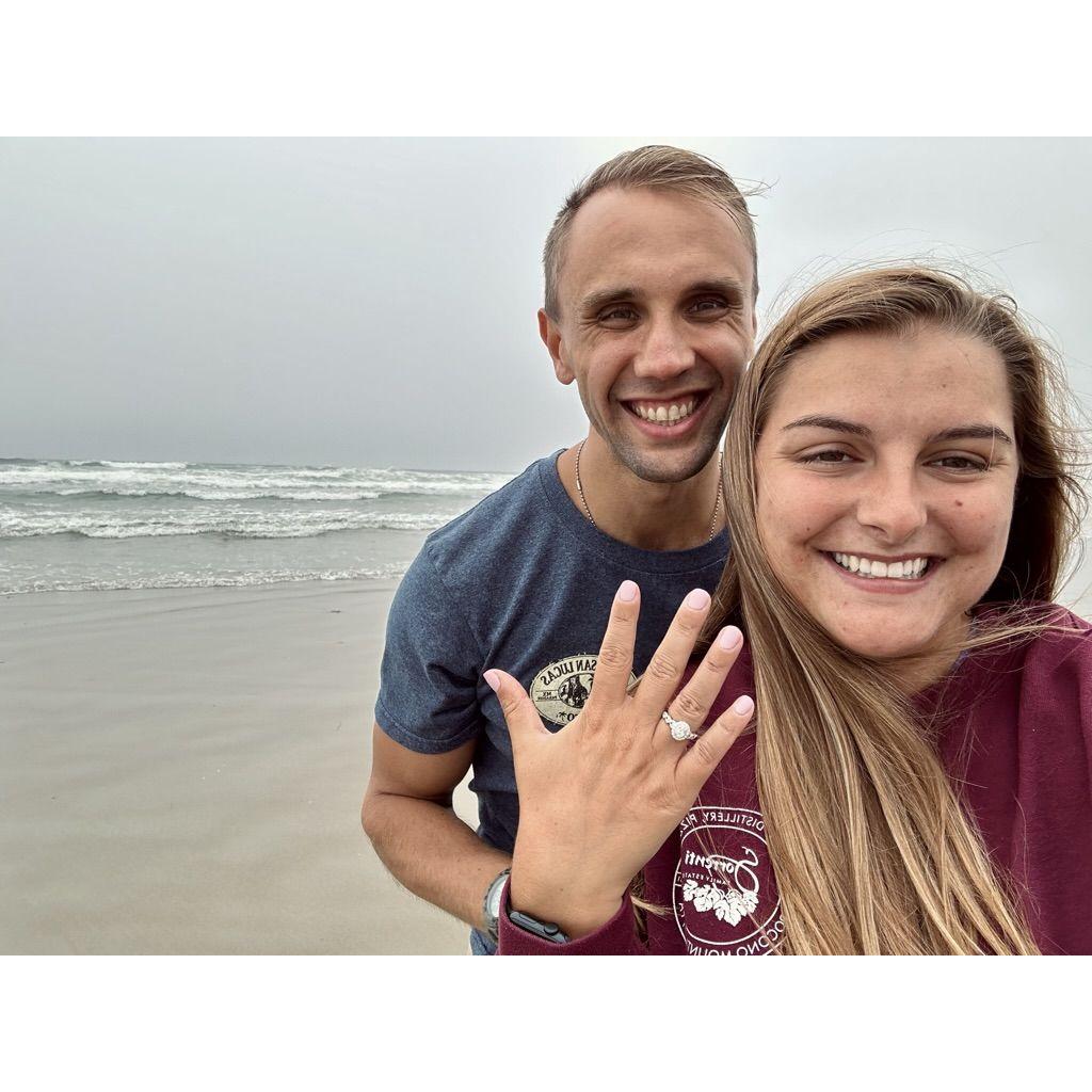 In Ogunquit, Maine on August 8th, 2023. Engagement Day!