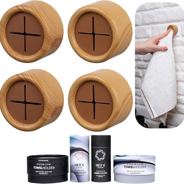 HEFA Towel Holder, Towel Hooks, Dish Towel Holder, Kitchen Organization, Bathroom Accesories, Kitchen Towel Hook, Kitchen Towel Holder, Christmas Gift, Kitchen Gadgets 4 Pack