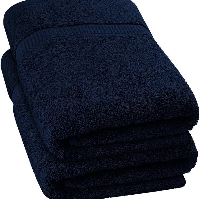 Utopia Towels - Luxurious Jumbo Bath Sheet (35 x 70 Inches, Navy) - 600 GSM 100% Ring Spun Cotton Highly Absorbent and Quick Dry Extra Large Bath Sheet - Super Soft Hotel Quality Towel (2-Pack)