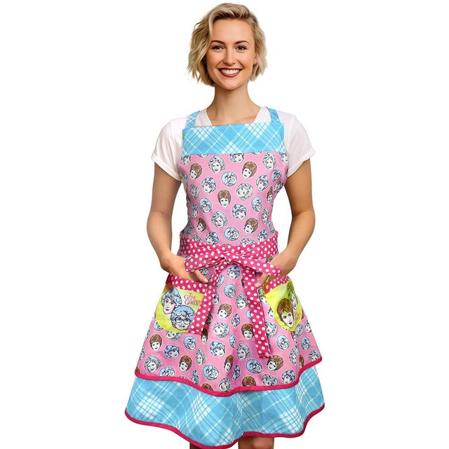 Golden Girls Kitchen Apron – Officially Licensed TV Series Apparel, Vintage Style Cooking and Baking Gift, Retro Fashion Accessory for Fans, Unique Golden Girls Merchandise