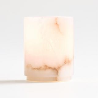 Alabaster Hurricane Pillar Candle Holder