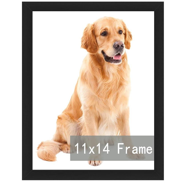 RUN HELIX 11x14 Picture Frame in Black - Horizontal and Vertical Formats for Wall Mounting - Simple Design Frame with Shatter Resistant Perspex Perfect for Home Decoration, Office, Hotel，and Bedroom