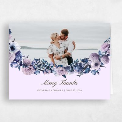 Violet, Purple Wedding Thank You - Napa Border