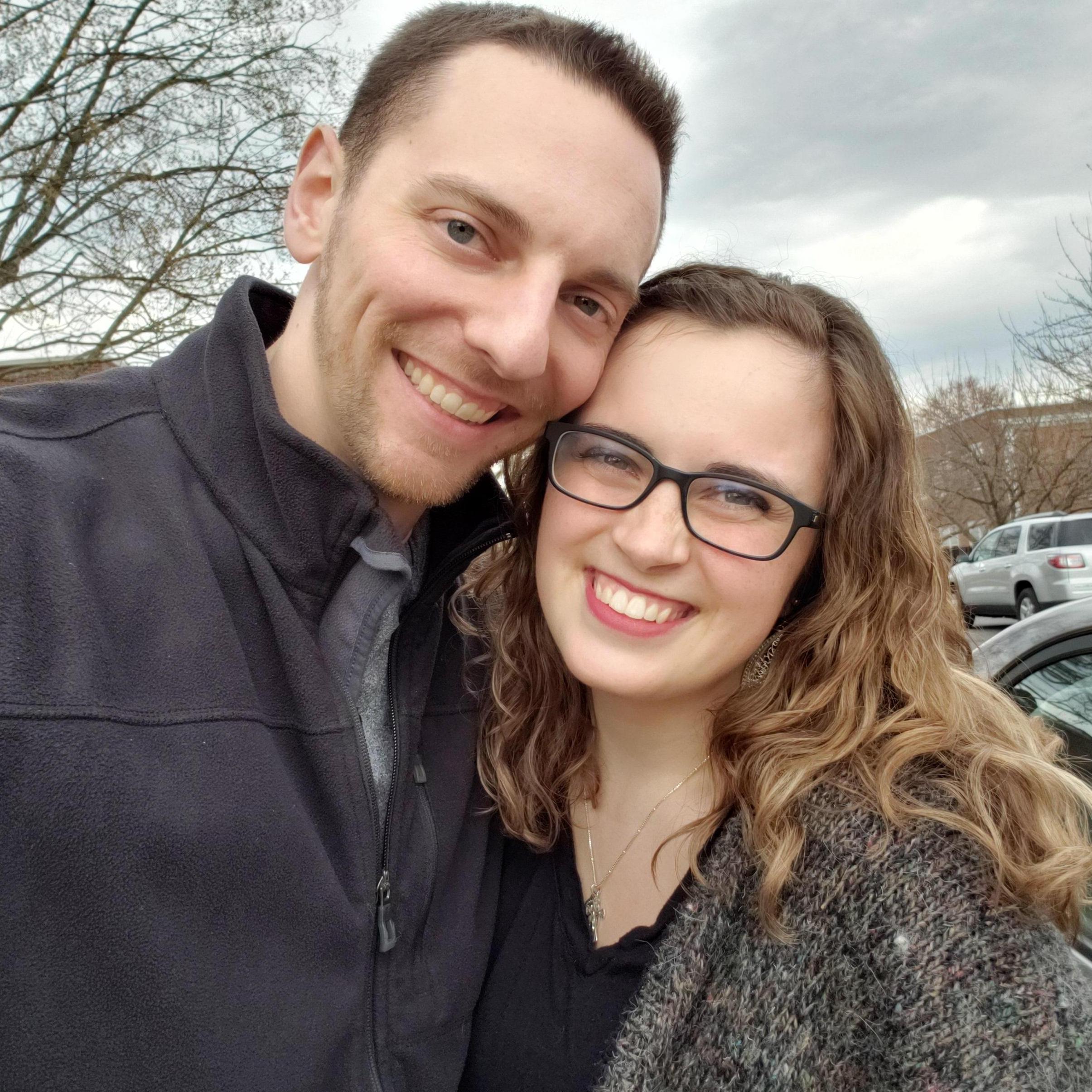 Right after Zack surprised Tessa at Eucharistic Adoration for her birthday ✝