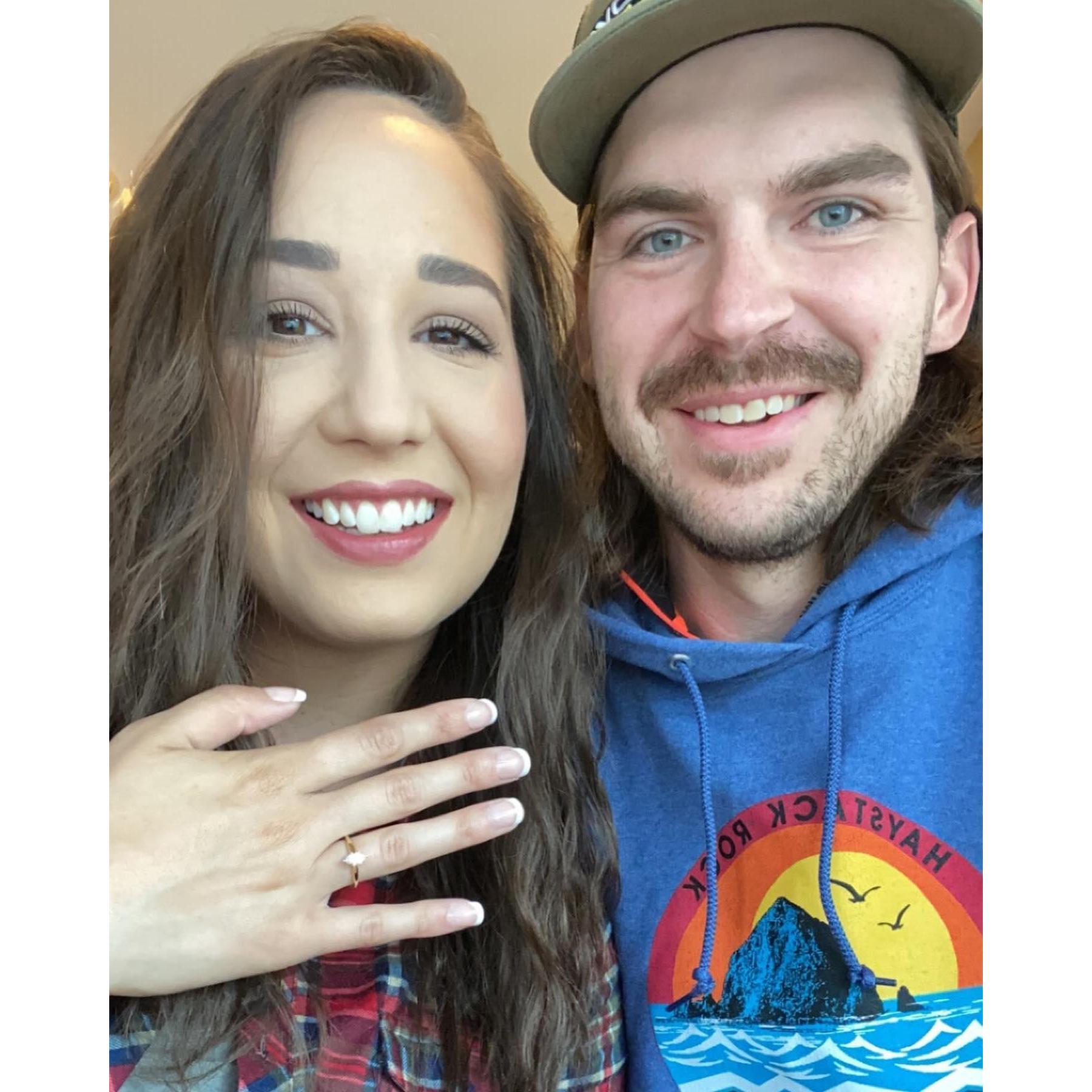 This was the morning after we got engaged!